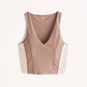 YPB curve love, Tan and Cream Sleeveless bra Top